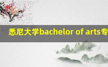 悉尼大学bachelor of arts专业